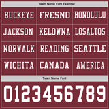 Custom Burgundy White Long Sleeve Authentic Football Jersey