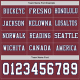 Custom Burgundy White-Navy Long Sleeve Authentic Football Jersey