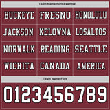 Custom Burgundy White-Black Long Sleeve Authentic Football Jersey