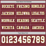 Custom Burgundy White-Old Gold Long Sleeve Authentic Football Jersey