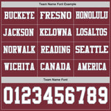 Custom Burgundy White-Gray Long Sleeve Authentic Football Jersey
