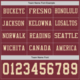 Custom Burgundy Cream Long Sleeve Authentic Football Jersey