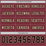 Custom Burgundy Black-Cream Long Sleeve Authentic Football Jersey