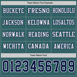 Custom Midnight Green Navy-White Long Sleeve Authentic Football Jersey