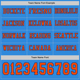 Custom Powder Blue Orange-Royal Long Sleeve Authentic Football Jersey