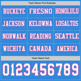 Custom Powder Blue White-Pink Long Sleeve Authentic Football Jersey