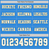 Custom Powder Blue White-Old Gold Long Sleeve Authentic Football Jersey