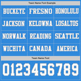 Custom Powder Blue White-Gray Long Sleeve Authentic Football Jersey