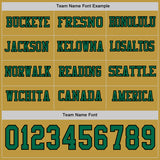 Custom Old Gold Kelly Green-Black Long Sleeve Authentic Football Jersey