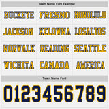 Custom White Navy-Gold Long Sleeve Authentic Football Jersey