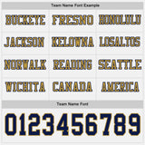 Custom White Navy-Old Gold Long Sleeve Authentic Football Jersey