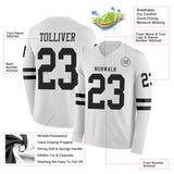 Custom White Black Long Sleeve Authentic Football Jersey