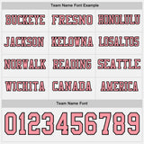 Custom White Medium Pink-Black Long Sleeve Authentic Football Jersey