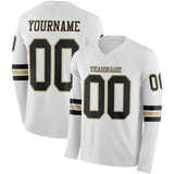 Custom White Black-Vegas Gold Long Sleeve Authentic Football Jersey