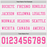 Custom White Pink Long Sleeve Authentic Football Jersey