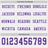 Custom White Purple Long Sleeve Authentic Football Jersey