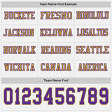 Custom White Purple-Old Gold Long Sleeve Authentic Football Jersey