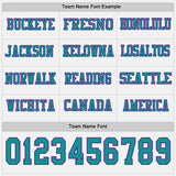 Custom White Teal-Purple Long Sleeve Authentic Football Jersey