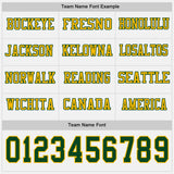 Custom White Green-Gold Long Sleeve Authentic Football Jersey