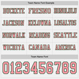 Custom White Medium Pink-Green Long Sleeve Authentic Football Jersey