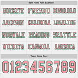 Custom White Medium Pink-Kelly Green Long Sleeve Authentic Football Jersey