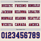 Custom Cream Royal-Red Long Sleeve Authentic Football Jersey