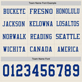 Custom Cream Royal Long Sleeve Authentic Football Jersey