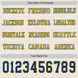 Custom Cream Royal-Yellow Long Sleeve Authentic Football Jersey