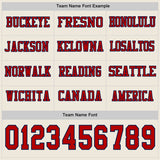 Custom Cream Red-Navy Long Sleeve Authentic Football Jersey