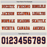Custom Cream Navy-Orange Long Sleeve Authentic Football Jersey