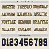 Custom Cream Navy-Old Gold Long Sleeve Authentic Football Jersey