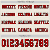 Custom Cream Red-Black Long Sleeve Authentic Football Jersey