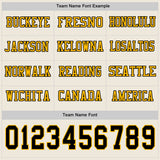 Custom Cream Black-Gold Long Sleeve Authentic Football Jersey