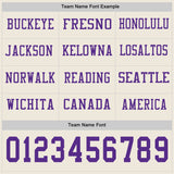 Custom Cream Purple Long Sleeve Authentic Football Jersey