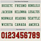Custom Cream Red-Green Long Sleeve Authentic Football Jersey