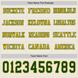 Custom Cream Green-Gold Long Sleeve Authentic Football Jersey
