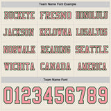 Custom Cream Medium Pink-Green Long Sleeve Authentic Football Jersey