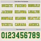 Custom Cream Kelly Green-Gold Long Sleeve Authentic Football Jersey