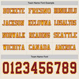 Custom Cream Crimson-Gold Long Sleeve Authentic Football Jersey