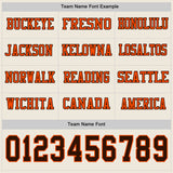 Custom Cream Brown-Orange Long Sleeve Authentic Football Jersey