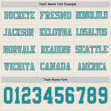 Custom Cream Teal-Gray Long Sleeve Authentic Football Jersey
