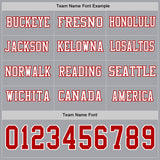 Custom Gray Red-White Long Sleeve Authentic Football Jersey