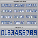 Custom Gray Royal-White Long Sleeve Authentic Football Jersey