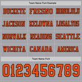 Custom Gray Orange-Black Long Sleeve Authentic Football Jersey
