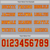 Custom Gray Red-Gold Long Sleeve Authentic Football Jersey