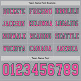 Custom Gray Pink-Kelly Green Long Sleeve Authentic Football Jersey