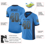 Custom Powder Blue Navy-Gold Drift Fashion Football Jersey