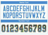 Custom Navy Powder Blue-Gold Drift Fashion Football Jersey