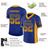 Custom Royal Gold-Navy Drift Fashion Football Jersey