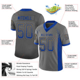 Custom Gray Royal-Gold Drift Fashion Football Jersey